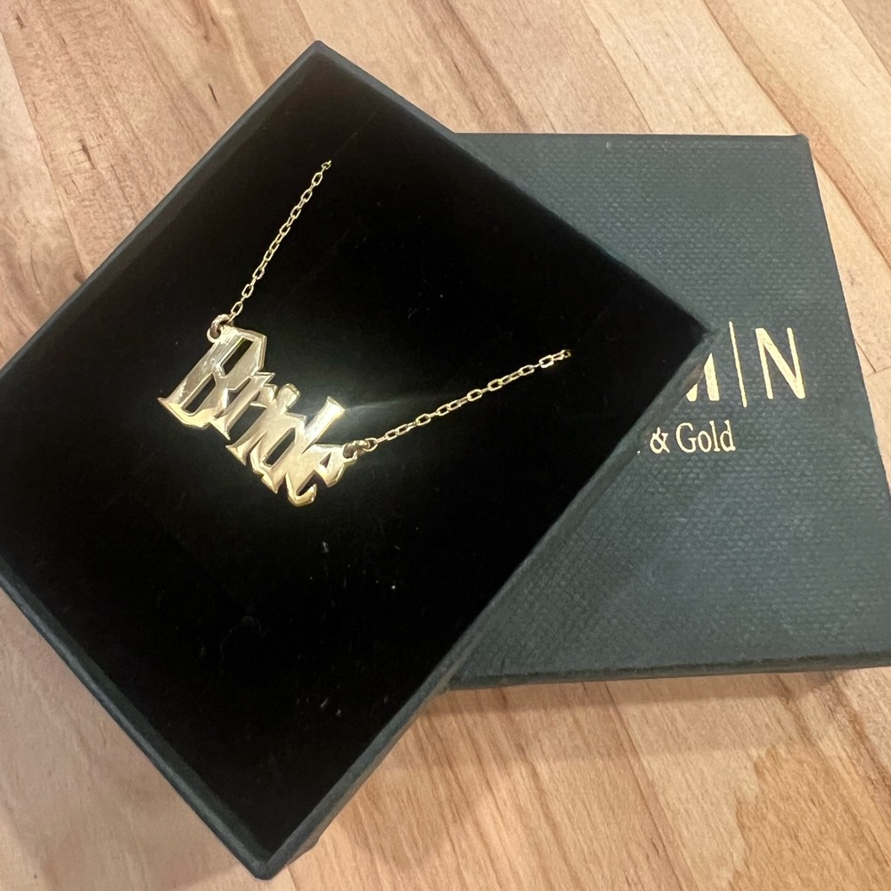 Harry Potter Font “Bride” Necklace